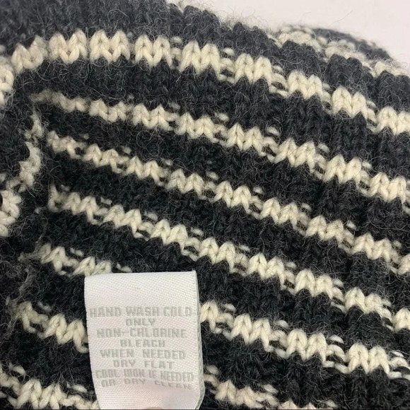 Design History Cowl Neck Sweater Woman Size  Large Black Stripe Wool Blend P/195 - Picture 8 of 10